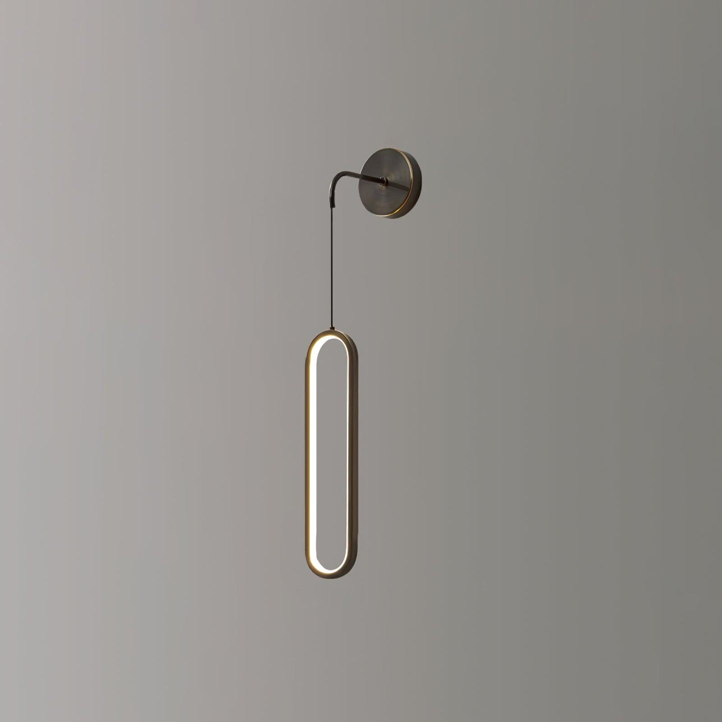 Oval LED Brass Wall Lamp with Dimmable 3-Color Light
