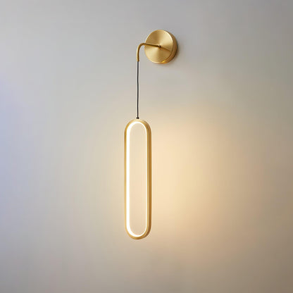 Oval LED Brass Wall Lamp with Dimmable 3-Color Light