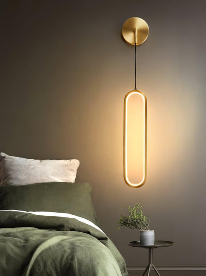 Oval LED Brass Wall Lamp with Dimmable 3-Color Light