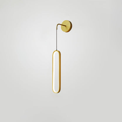 Oval LED Brass Wall Lamp with Dimmable 3-Color Light