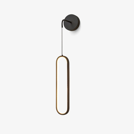 Oval LED Brass Wall Lamp with Dimmable 3-Color Light