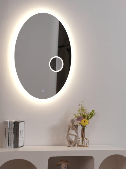 Oval Mirror Light with LED Backlit and Magnifying Mirror
