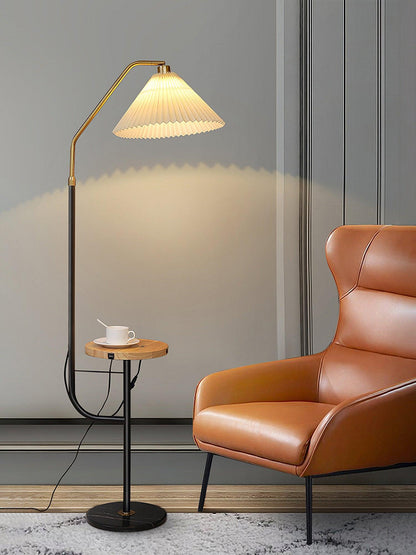 Ozz Floor Lamp - Modern LED Metal & Marble Design, Black Gold