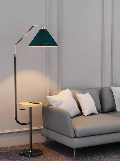 Ozz Floor Lamp - Modern LED Metal & Marble Design, Black Gold
