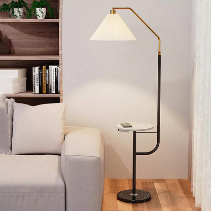 Ozz Floor Lamp - Modern LED Metal & Marble Design, Black Gold
