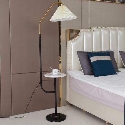 Ozz Floor Lamp - Modern LED Metal & Marble Design, Black Gold