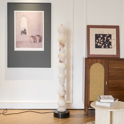 Spanish Alabaster Floor Lamp with LED Light - Modern Design