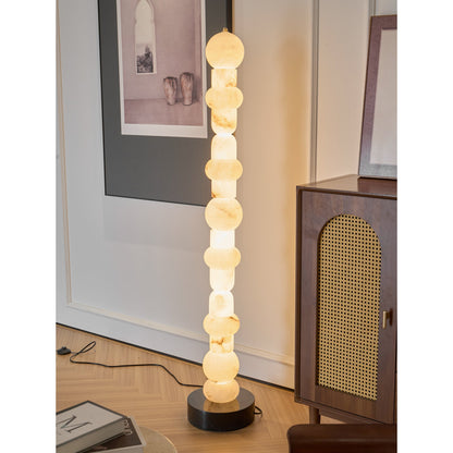 Spanish Alabaster Floor Lamp with LED Light - Modern Design