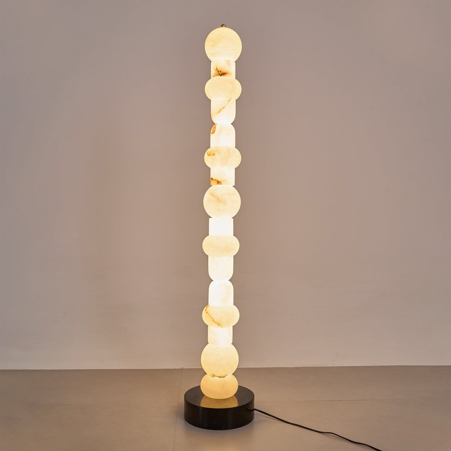 Spanish Alabaster Floor Lamp with LED Light - Modern Design
