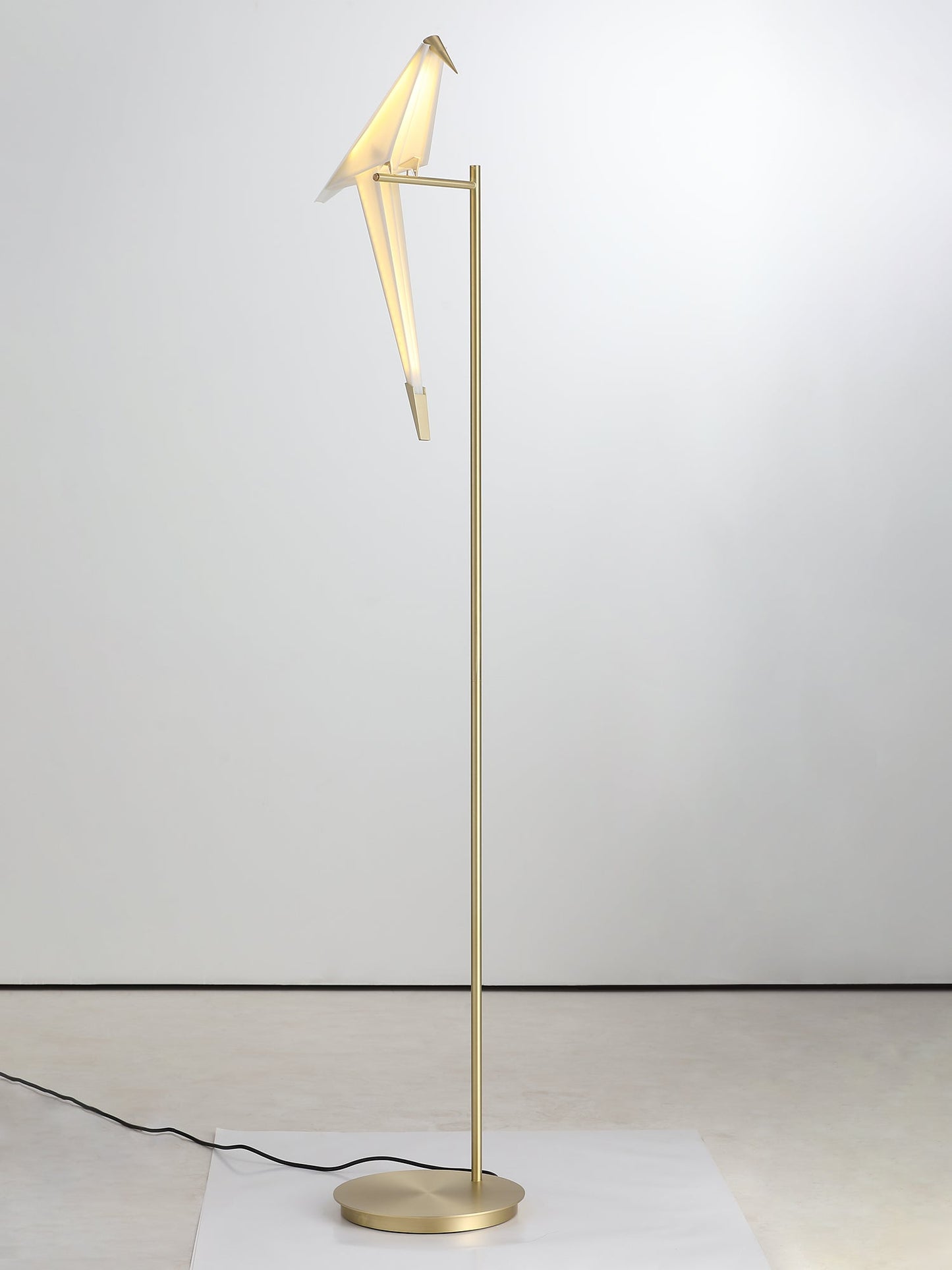 Paper Crane Bird Floor Lamp with Integrated LED Light