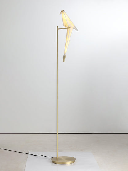Paper Crane Bird Floor Lamp with Integrated LED Light