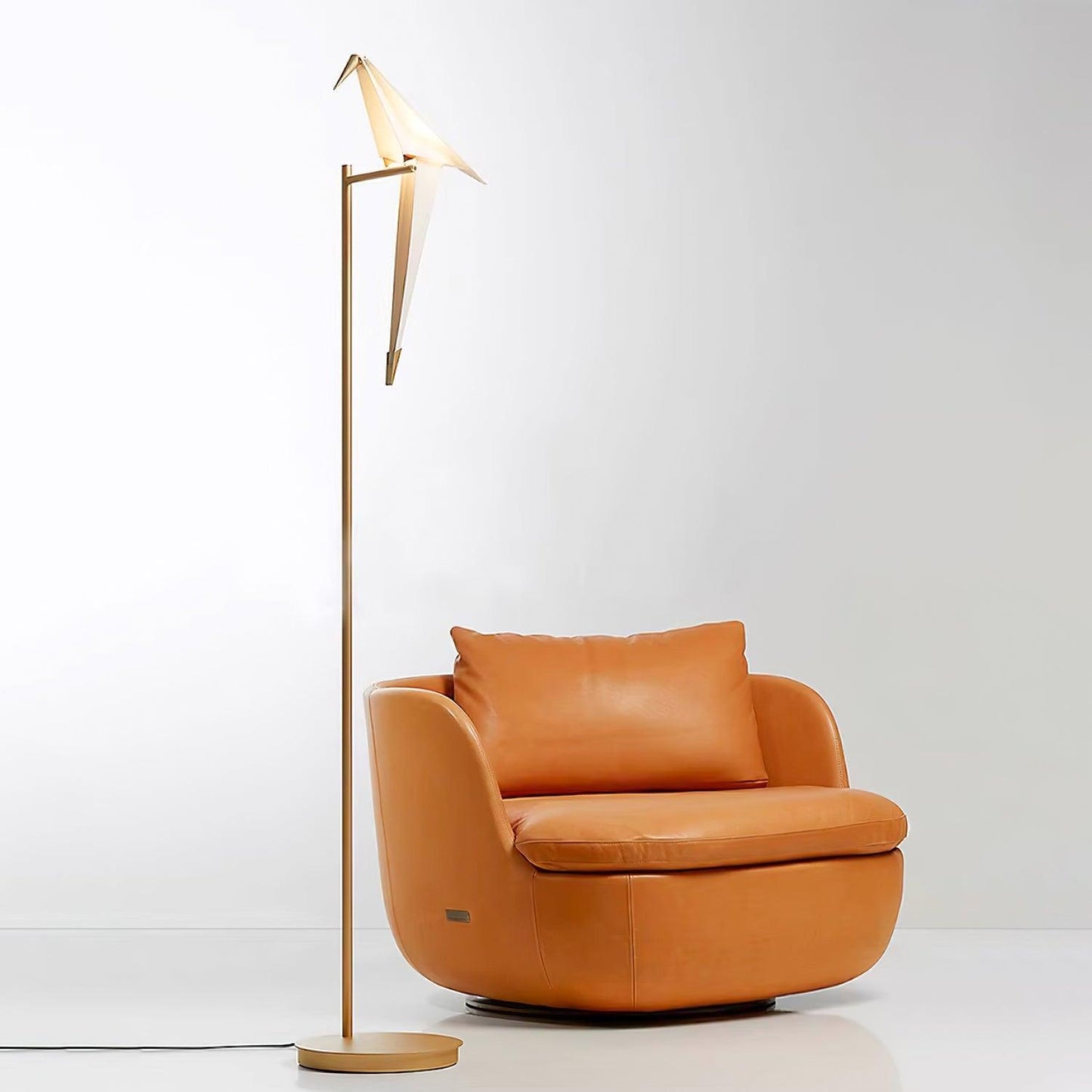 Paper Crane Bird Floor Lamp with Integrated LED Light