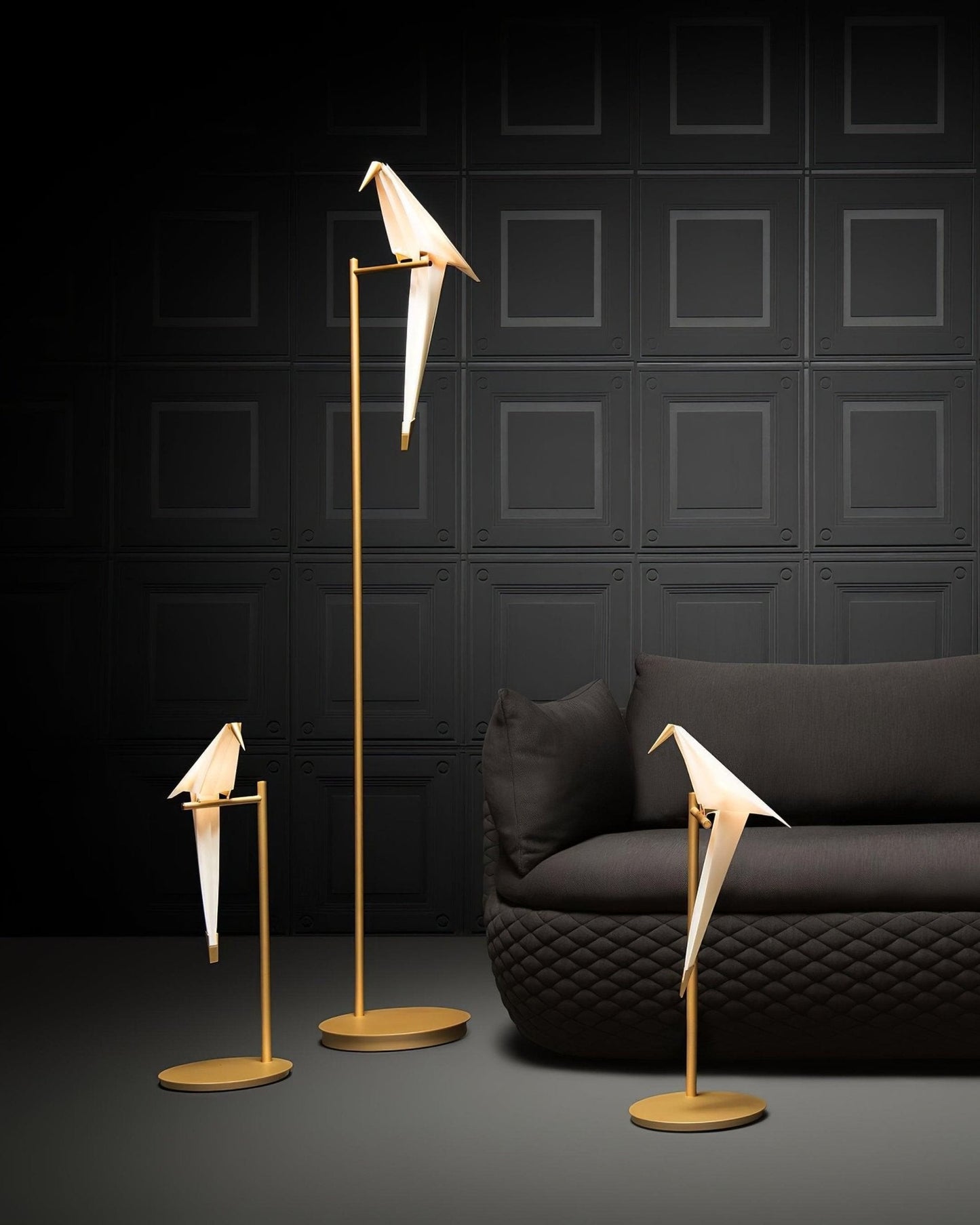 Paper Crane Bird Floor Lamp with Integrated LED Light