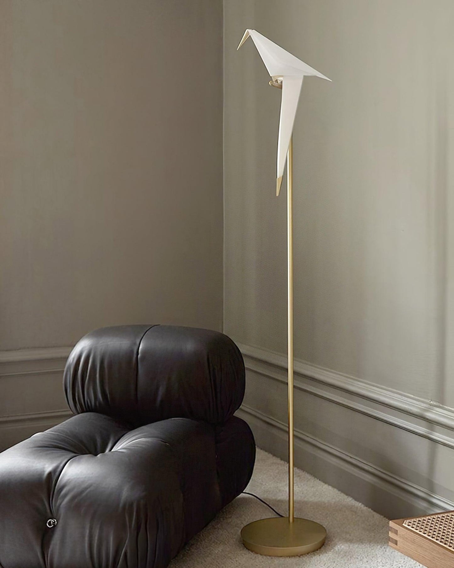 Paper Crane Bird Floor Lamp with Integrated LED Light