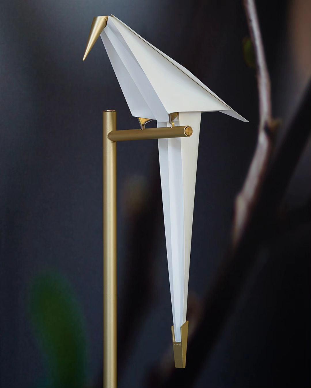 Paper Crane Bird Floor Lamp with Integrated LED Light