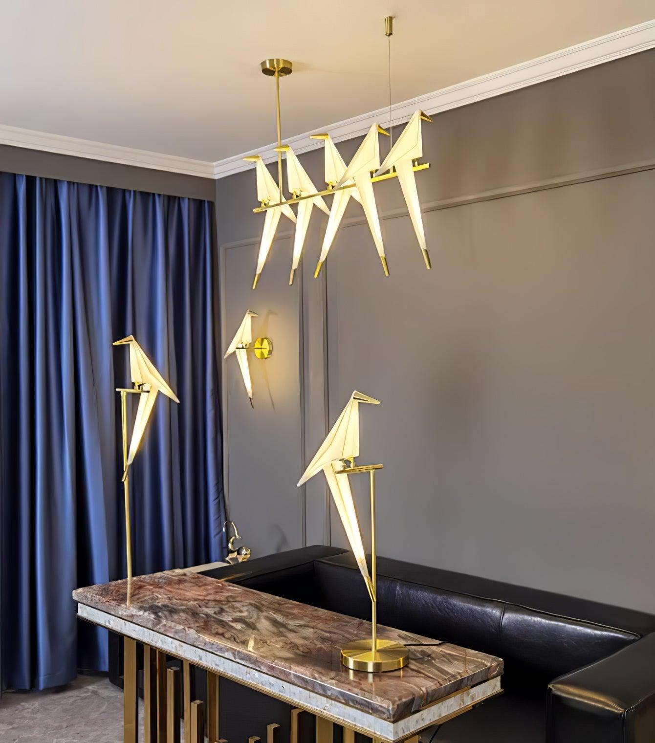 Paper Crane Bird Floor Lamp with Integrated LED Light