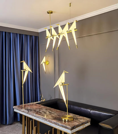 Paper Crane Bird Floor Lamp with Integrated LED Light