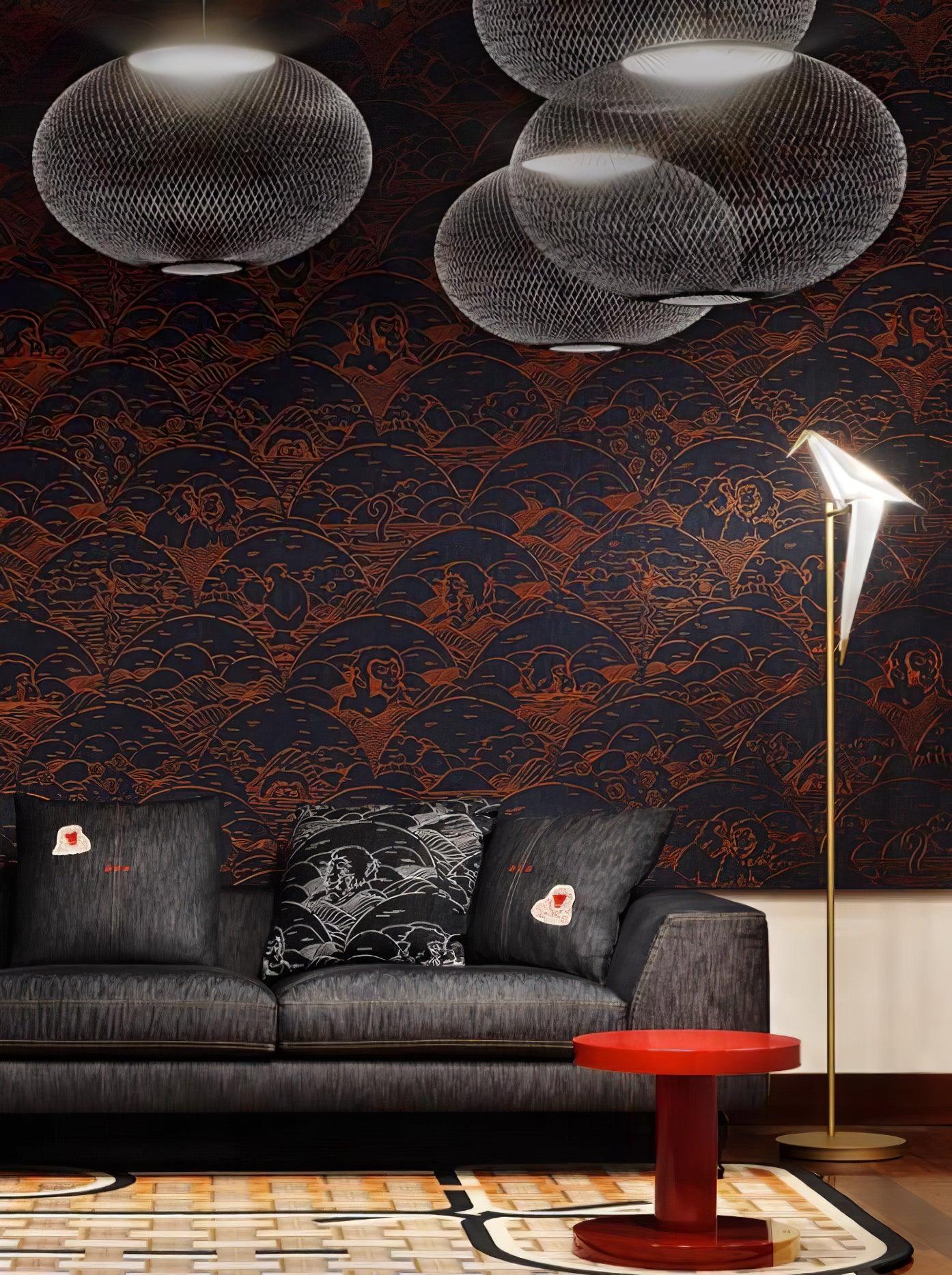 Paper Crane Bird Floor Lamp with Integrated LED Light