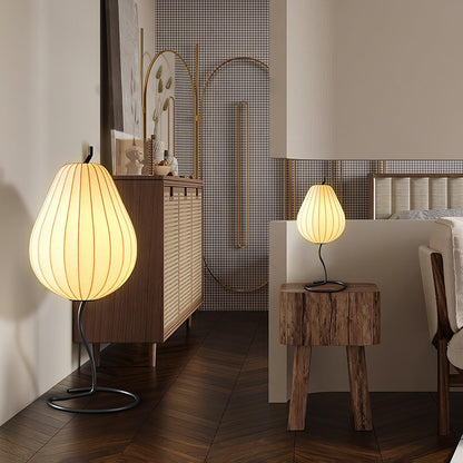Pear Floor Lamp with Silk Shade - LED Indoor Lighting