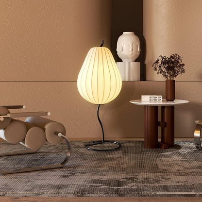 Pear Floor Lamp with Silk Shade - LED Indoor Lighting