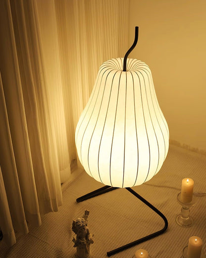 Pear Floor Lamp with Silk Shade - LED Indoor Lighting