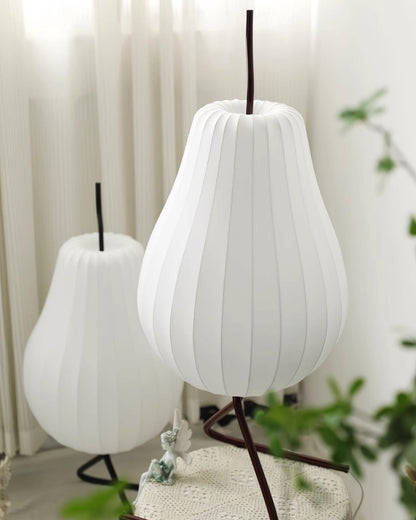 Pear Floor Lamp with Silk Shade - LED Indoor Lighting