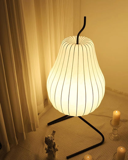 Pear Floor Lamp with Silk Shade - LED Indoor Lighting