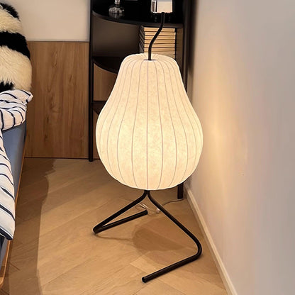Pear Floor Lamp with Silk Shade - LED Indoor Lighting