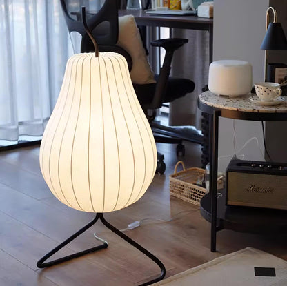Pear Floor Lamp with Silk Shade - LED Indoor Lighting