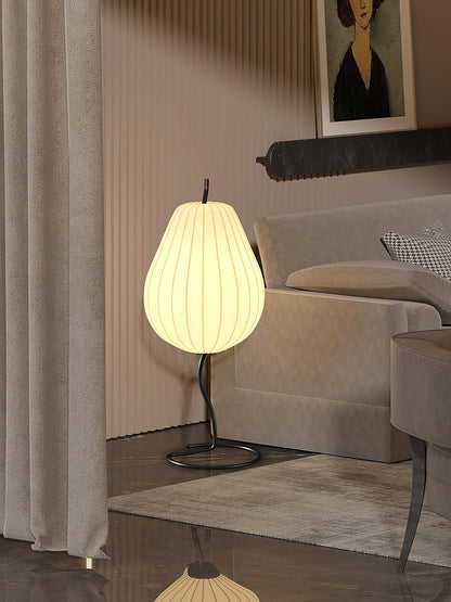 Pear Floor Lamp with Silk Shade - LED Indoor Lighting