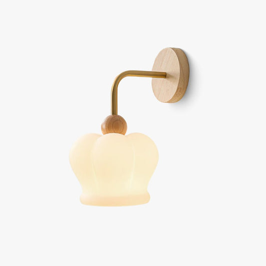 Crown Wall Lamp Set of 2 LED Decorative Lighting Gold