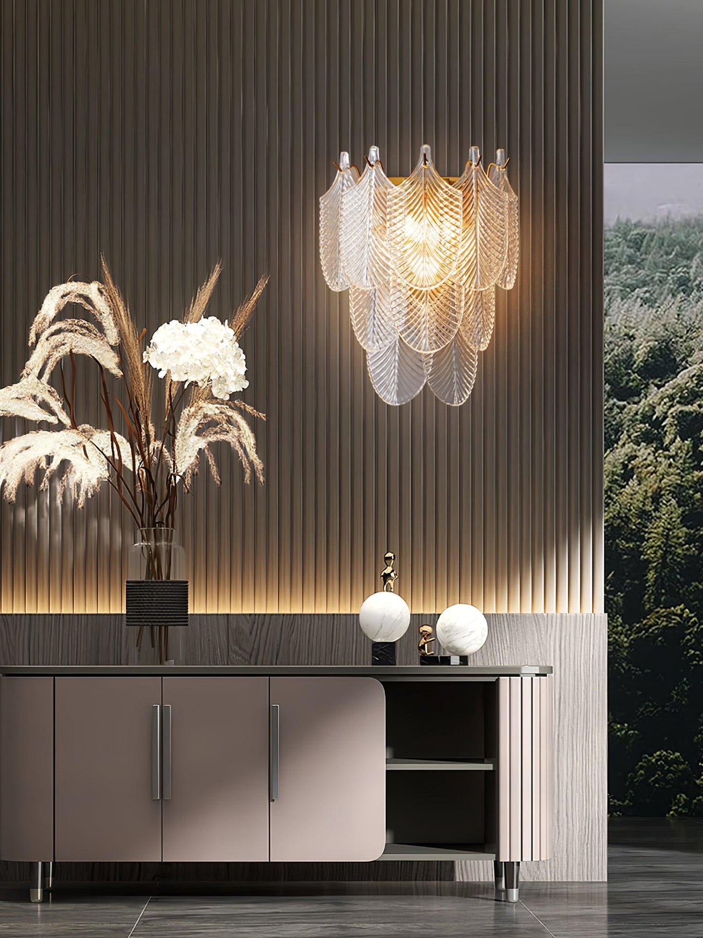 Piemonte Wall Sconce - Brass & Glass Indoor Lighting