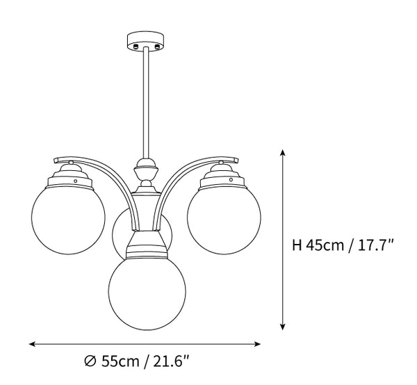 Retro Salamanca Round Glass Chandelier Lights - Elegant Pendant Fixture