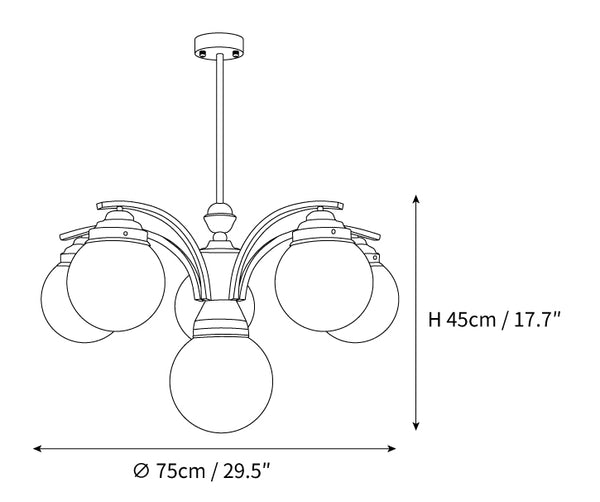 Retro Salamanca Round Glass Chandelier Lights - Elegant Pendant Fixture