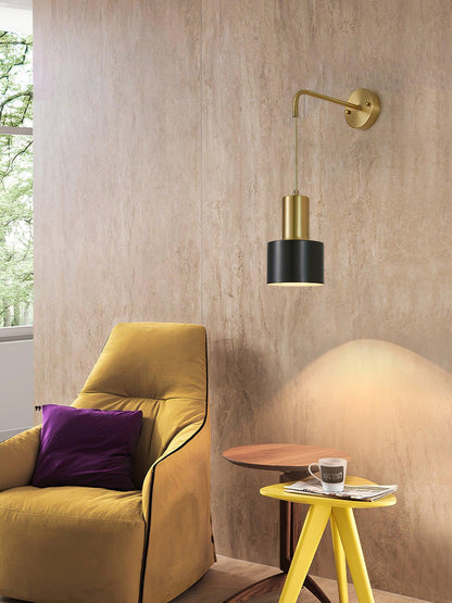 Pino Single Wall Lamp Brass and Black LED Indoor Light