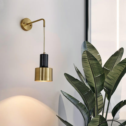 Pino Single Wall Lamp Brass and Black LED Indoor Light
