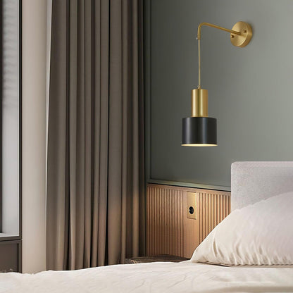 Pino Single Wall Lamp Brass and Black LED Indoor Light