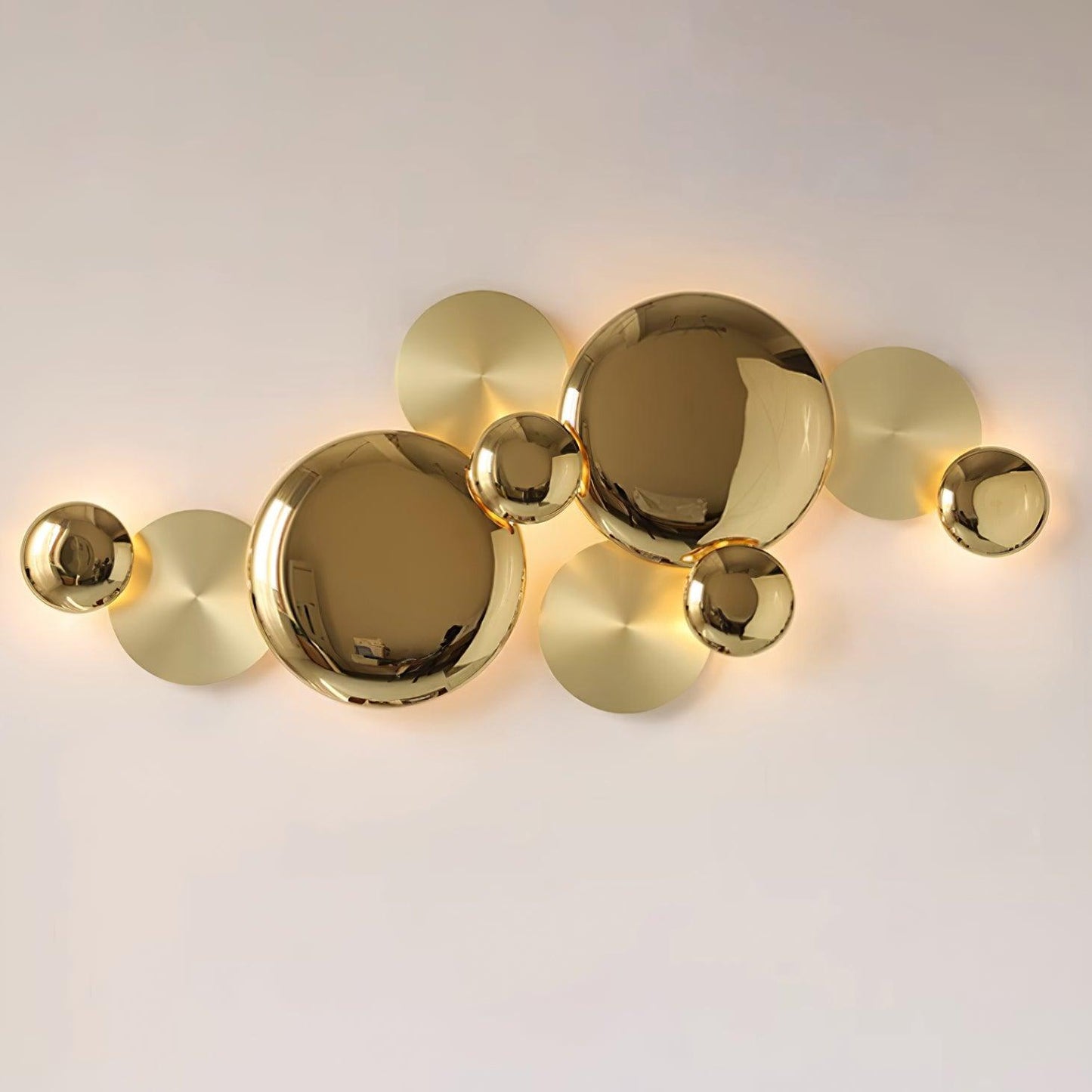 Luxury Pisco Wall Lamp with LED Copper Sconce, Gold Finish