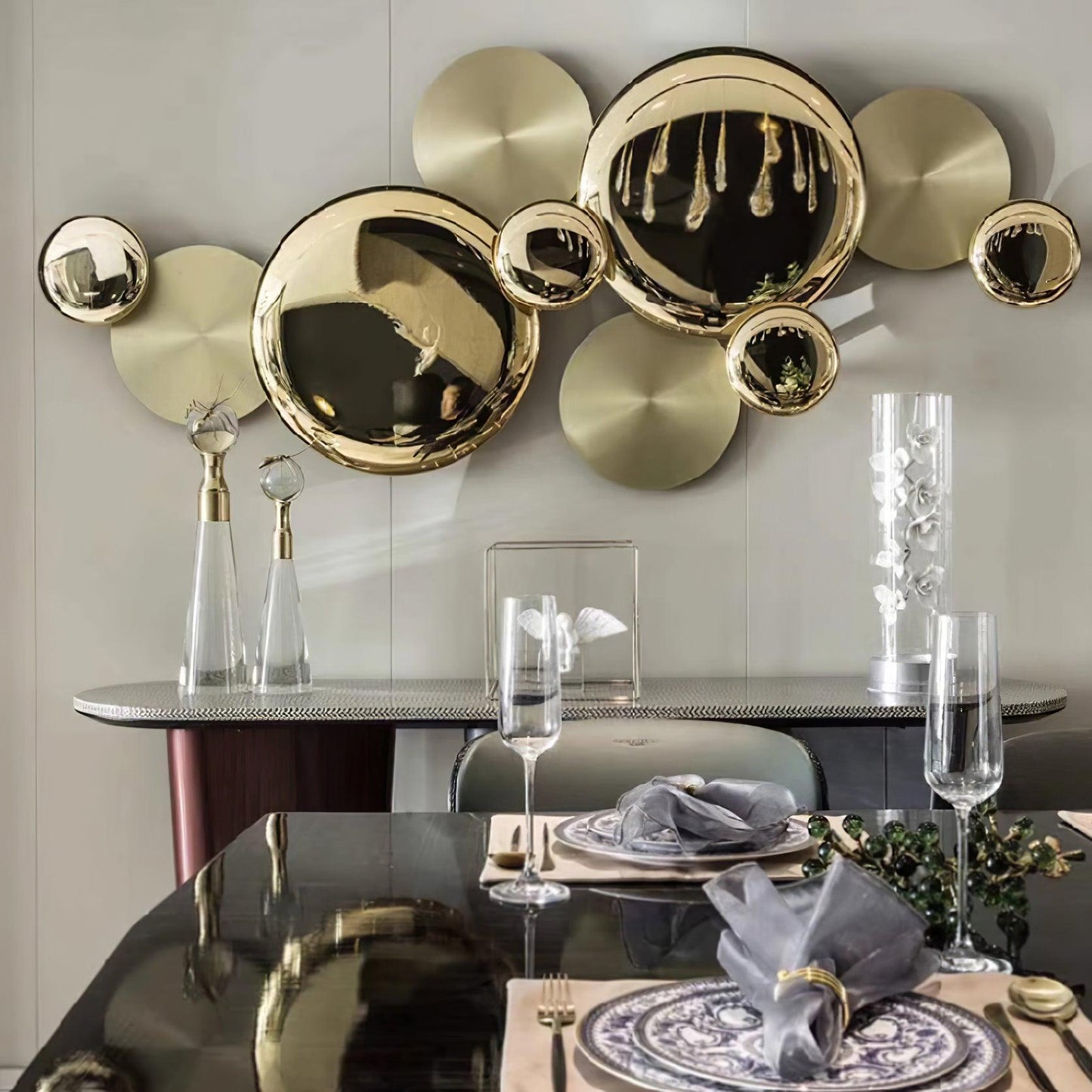 Luxury Pisco Wall Lamp with LED Copper Sconce, Gold Finish
