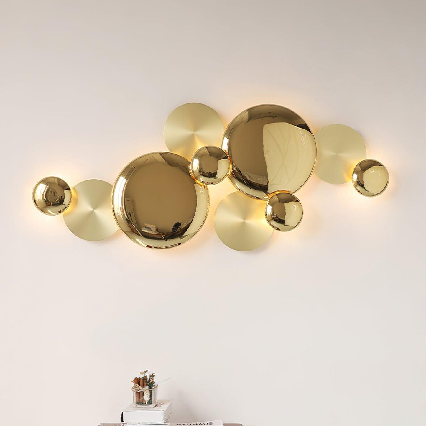 Luxury Pisco Wall Lamp with LED Copper Sconce, Gold Finish