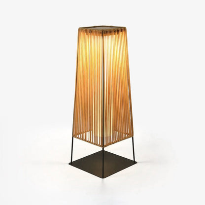 Plastic Rattan Outdoor Post Light - Solar Powered LED, Waterproof