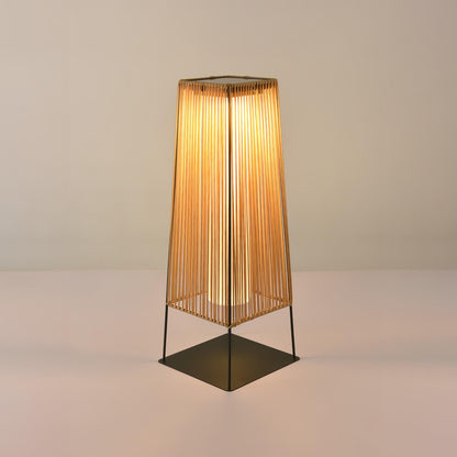 Plastic Rattan Outdoor Post Light - Solar Powered LED, Waterproof