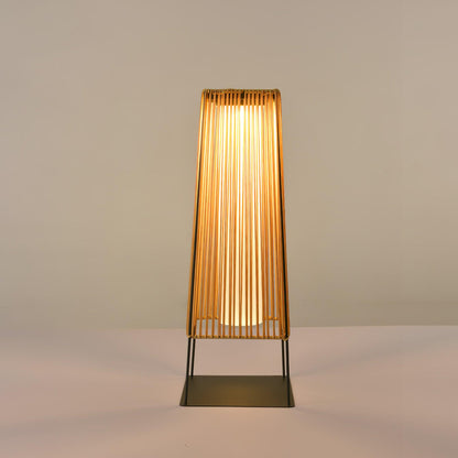 Plastic Rattan Outdoor Post Light - Solar Powered LED, Waterproof