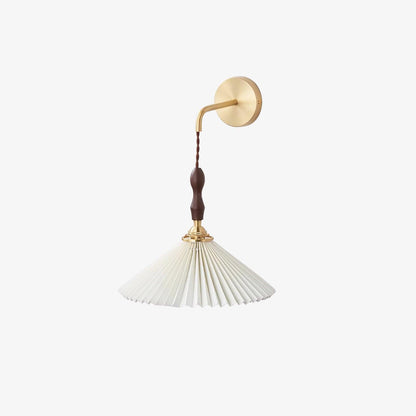 Pleated Wooden Wall Lamp - Stylish LED Indoor Lighting