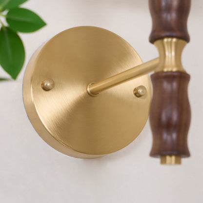 Pleated Walnut Wall Light | LED Indoor Fixture, Elegant Design