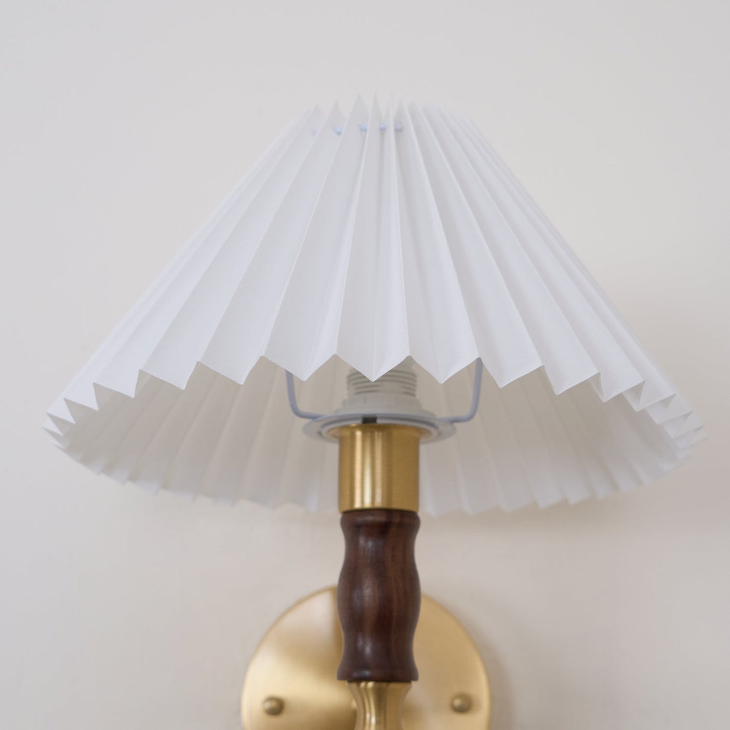 Pleated Walnut Wall Light | LED Indoor Fixture, Elegant Design