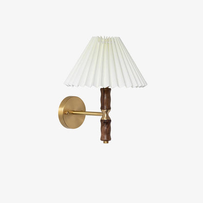 Pleated Walnut Wall Light | LED Indoor Fixture, Elegant Design