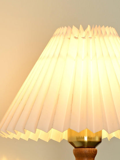 Pleated Walnut Wall Light | LED Indoor Fixture, Elegant Design