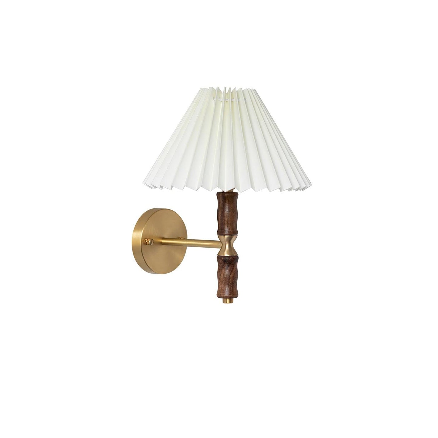 Pleated Walnut Wall Light | LED Indoor Fixture, Elegant Design