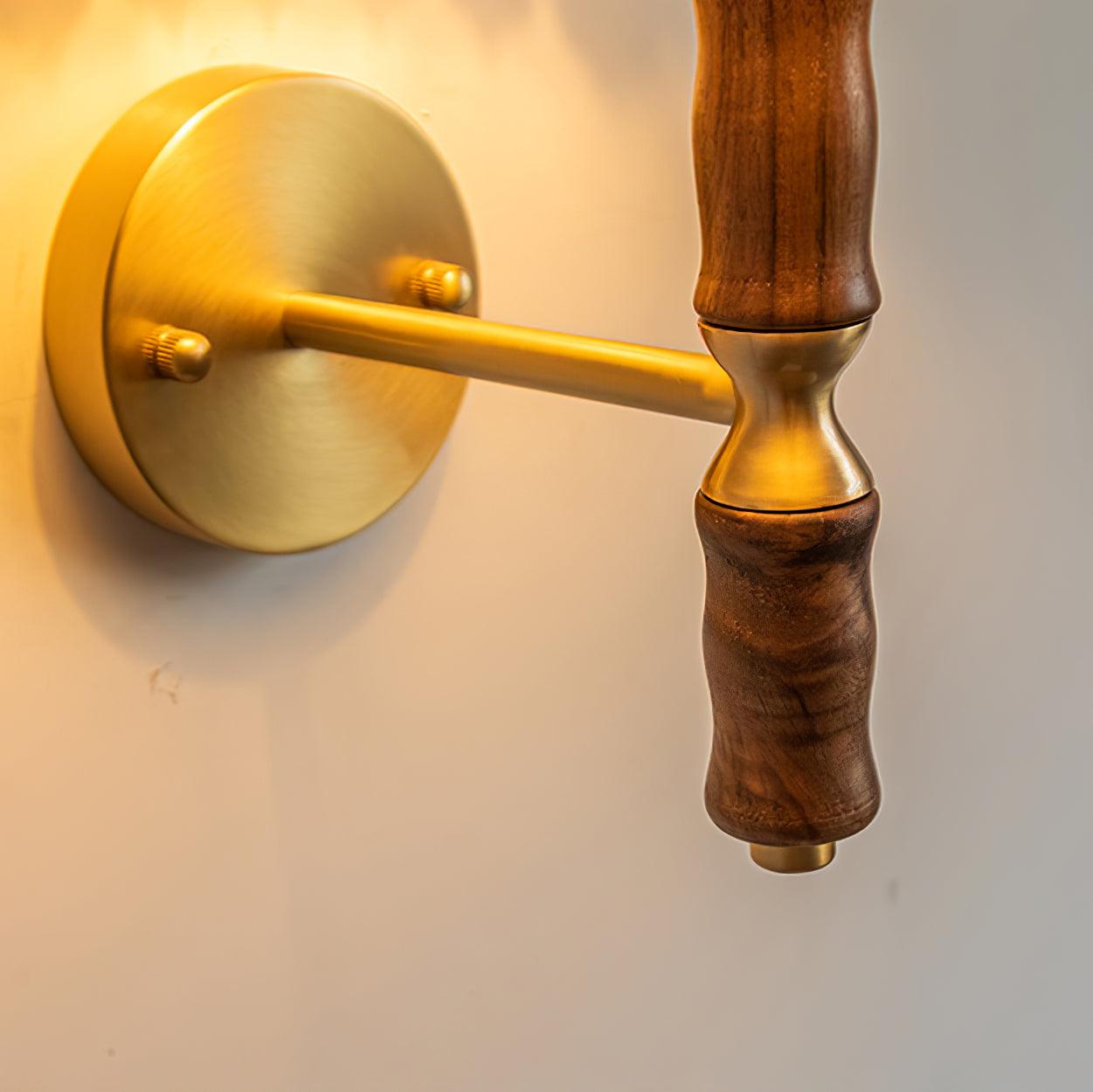 Pleated Walnut Wall Light | LED Indoor Fixture, Elegant Design